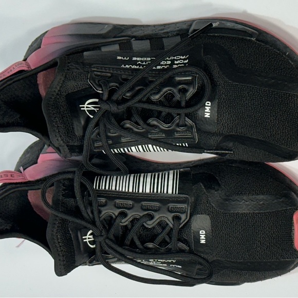 Adidas Women's Black and Pink NMD Sneakers - Picture 2 of 7
